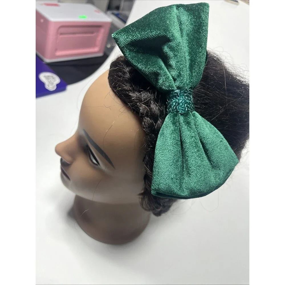 Dark Green Velvet Bow Headband Hair Band Feom Claire’s